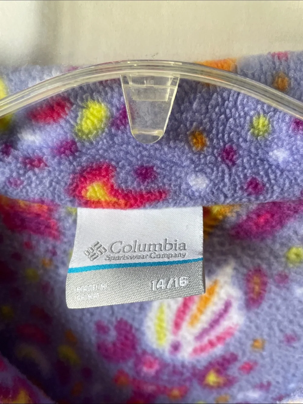 Columbia Girls Youth 14/16  Purple Floral Fleece Jacket